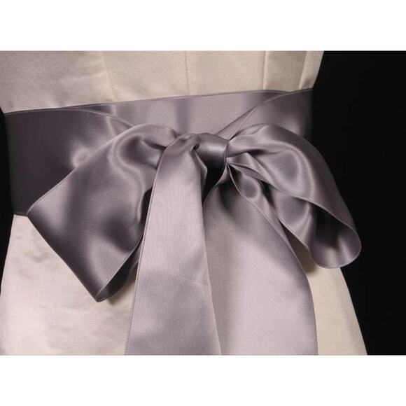 Pewter Grey Double Faced Satin Ribbon Sash Belt for Dress 2 3/4\